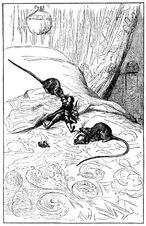Gulliver fighting the Brobdingnagians rats